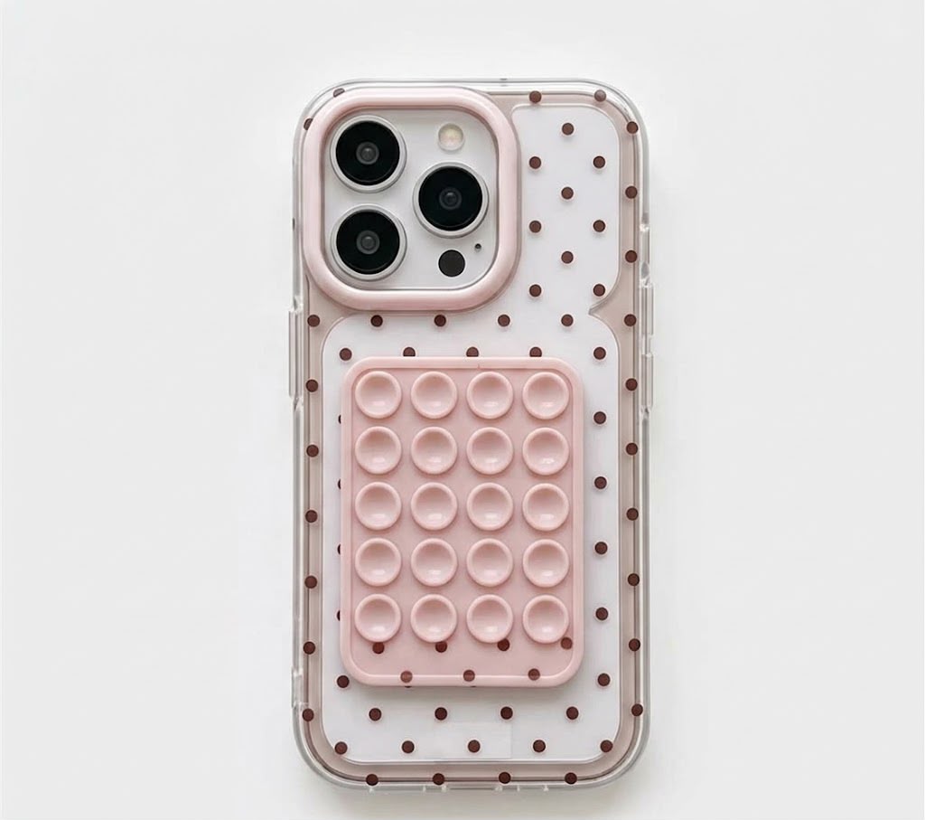 Polka Dot Pattern with Suction Cup Casing (Pink)