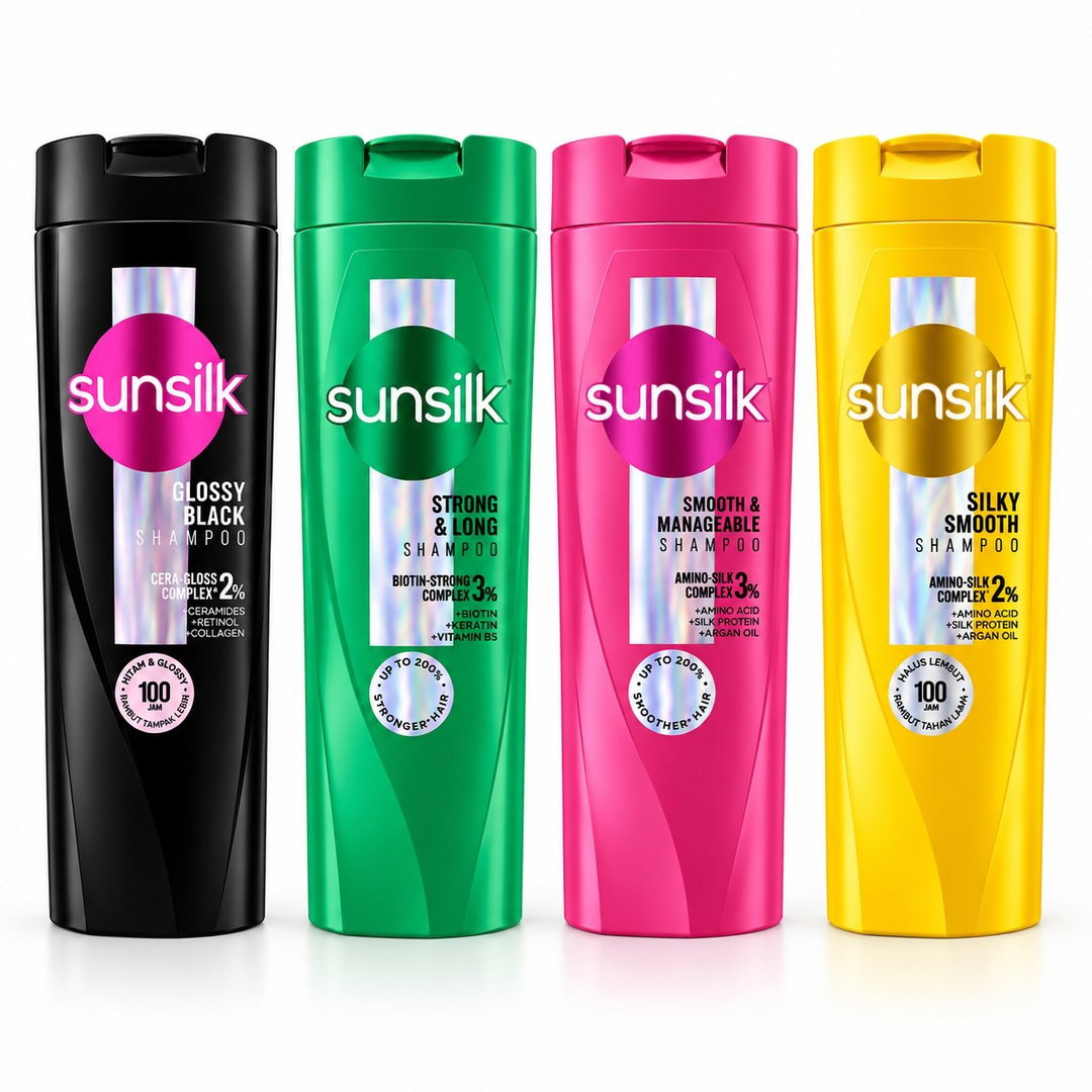 សាប៊ូកក់សក់នារីម៉ាក SUNSILK ចំណុះ 320 ML និង 350 ML