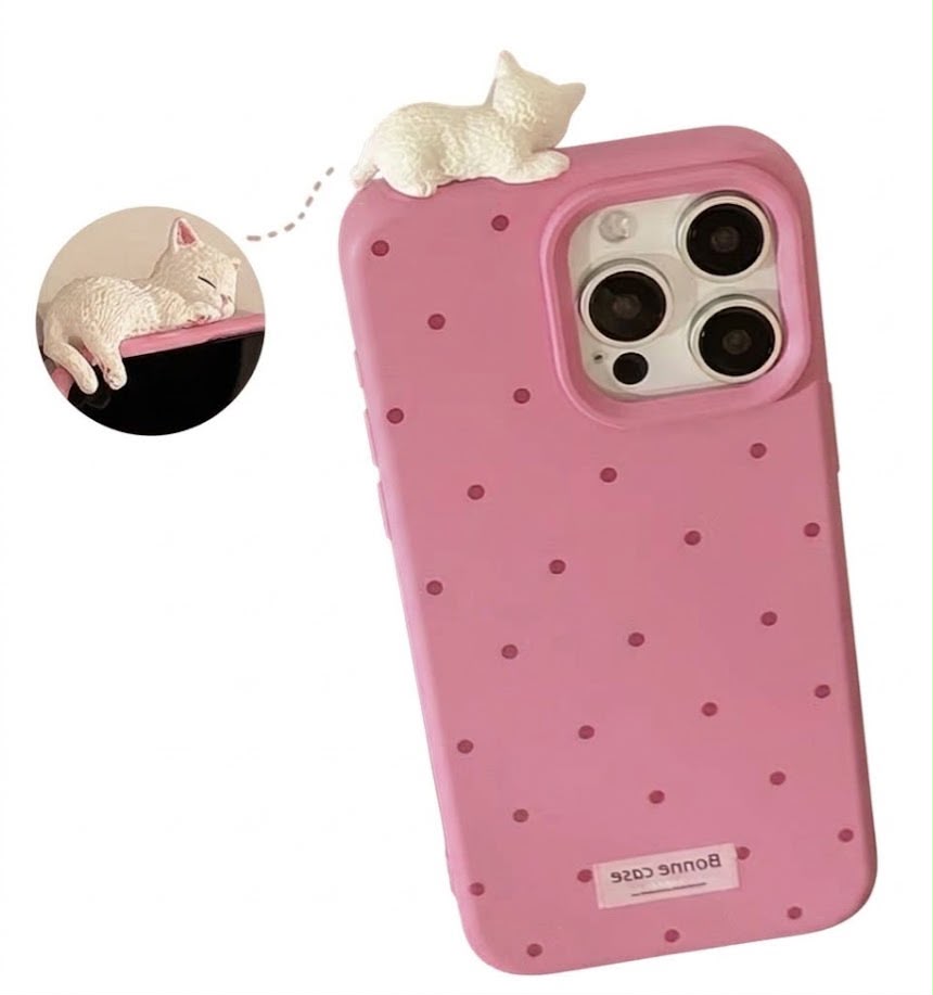 3D Lying Cat Casing (Pink)