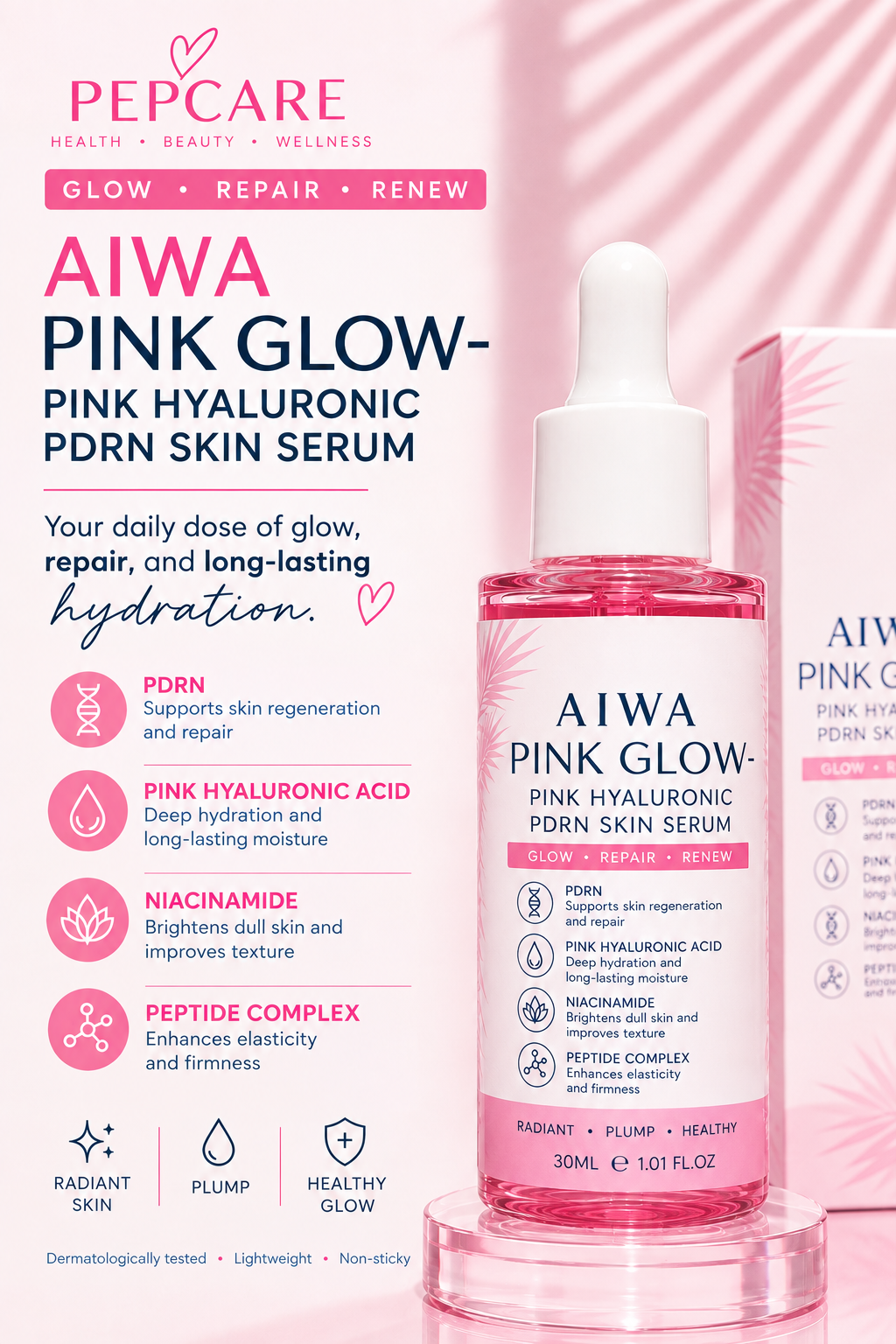 Pink Hyaluronic Glow + PDRN Serum