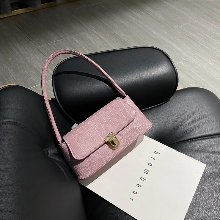 Stone pattern baguette bag