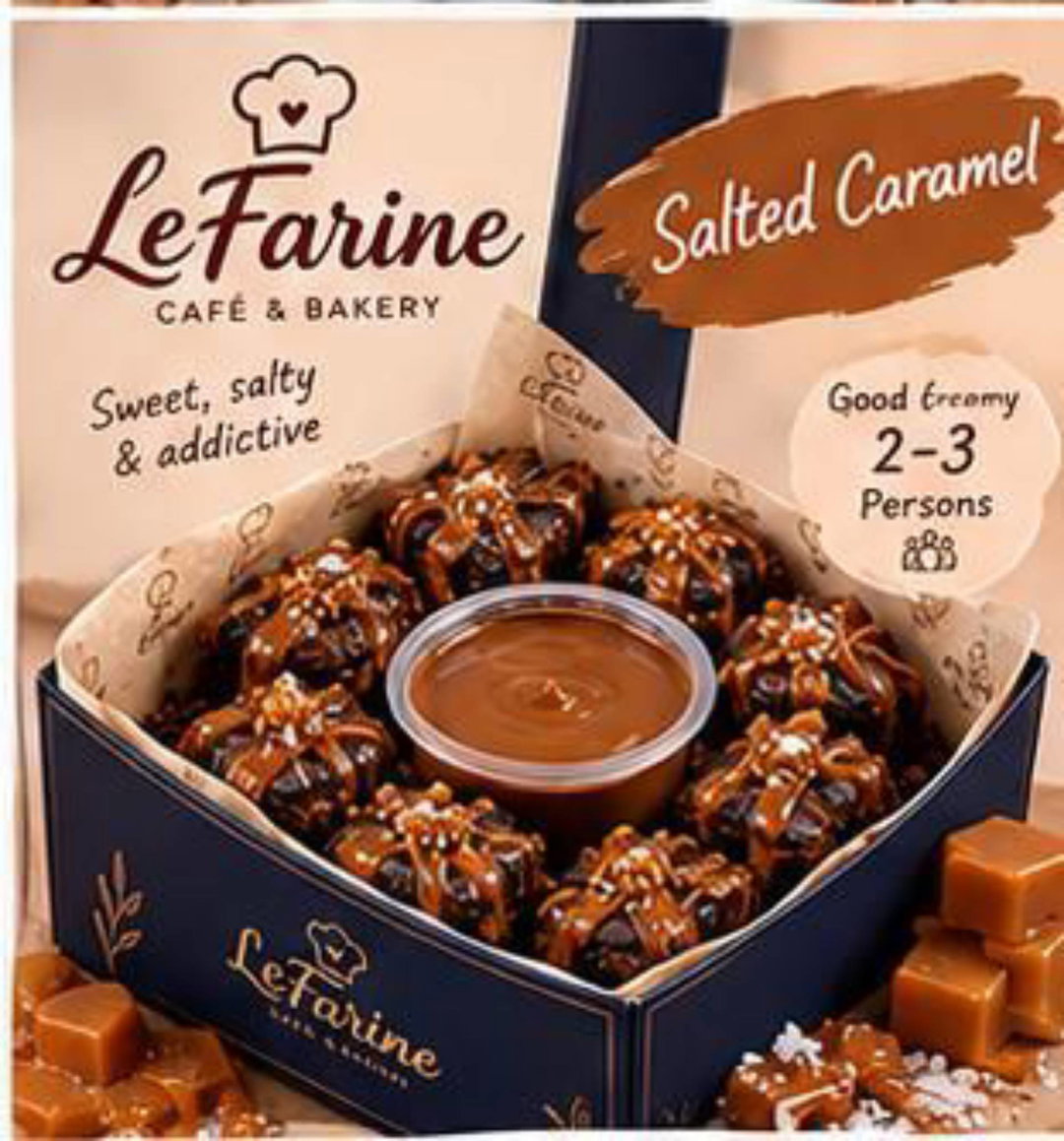 Salted caramel brownie bites