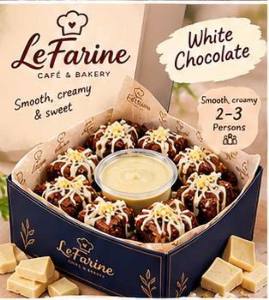 White chocolate brownie bites