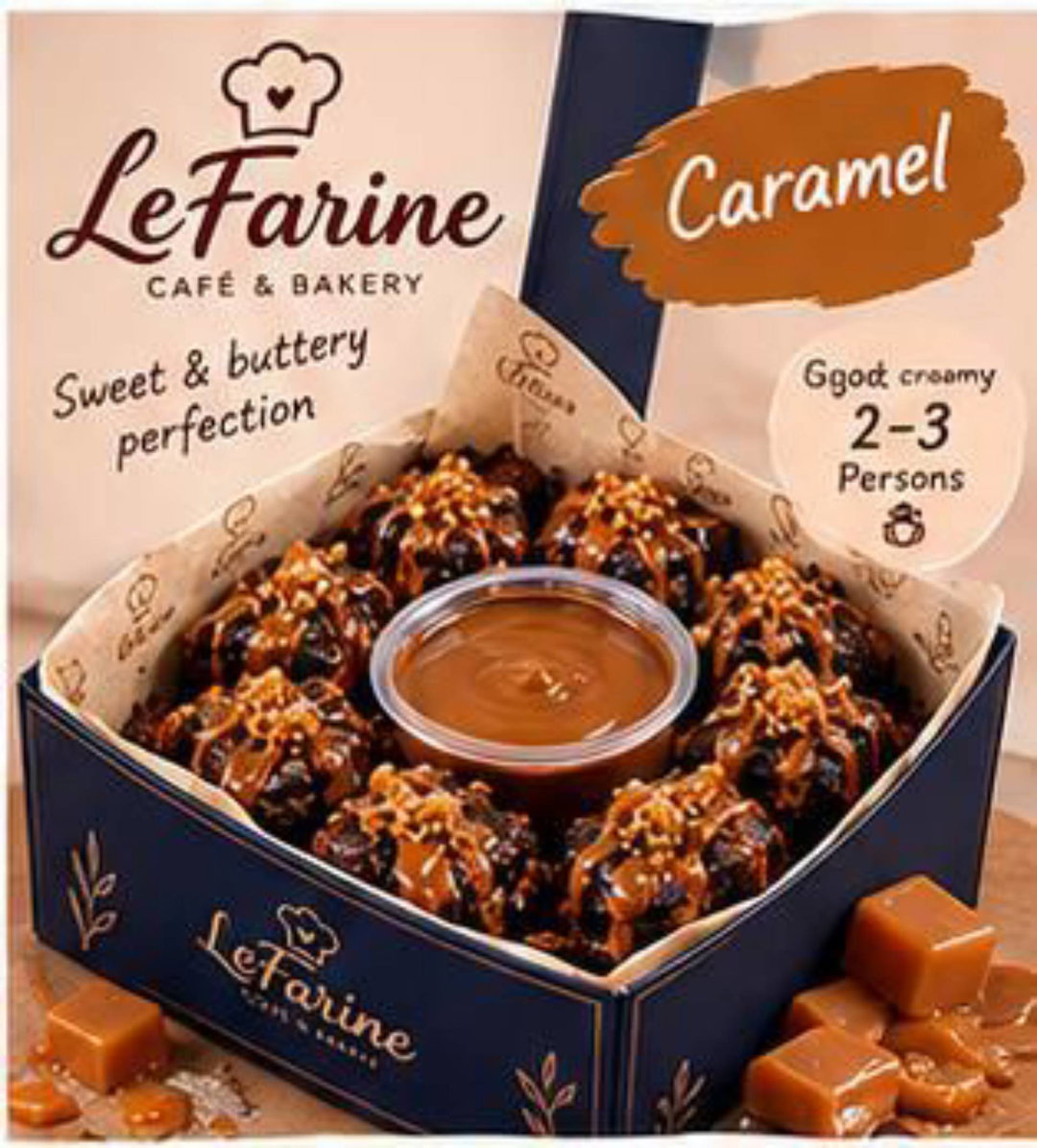 Caramel brownie bites