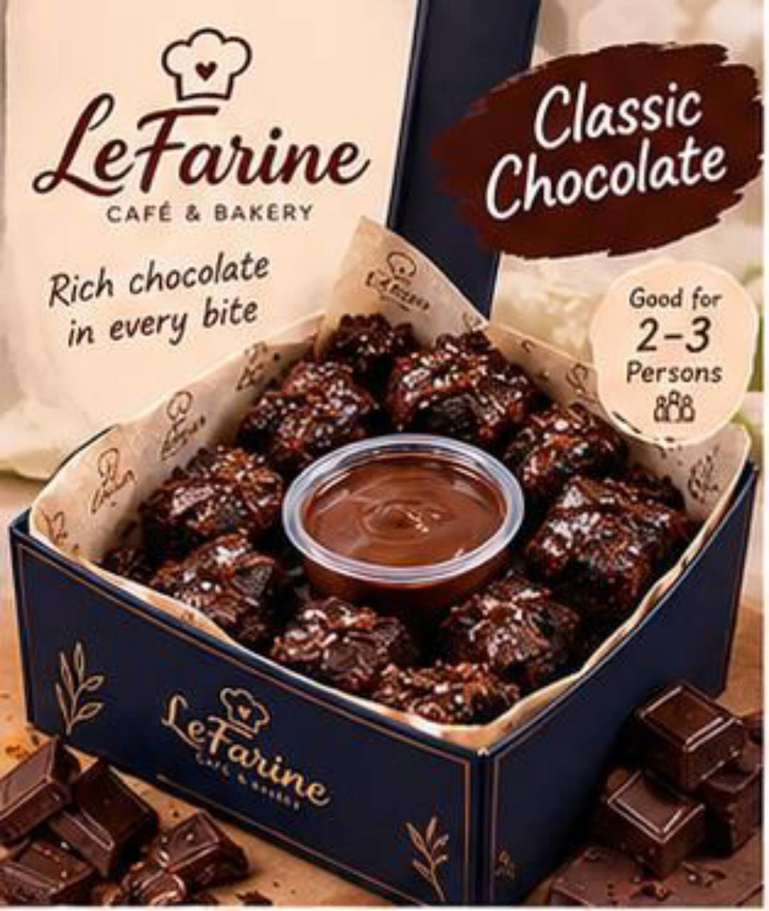 Classic chocolate brownie bites