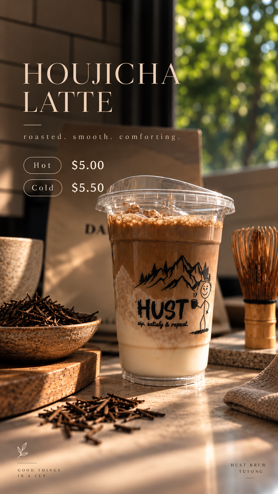 Houjicha latte