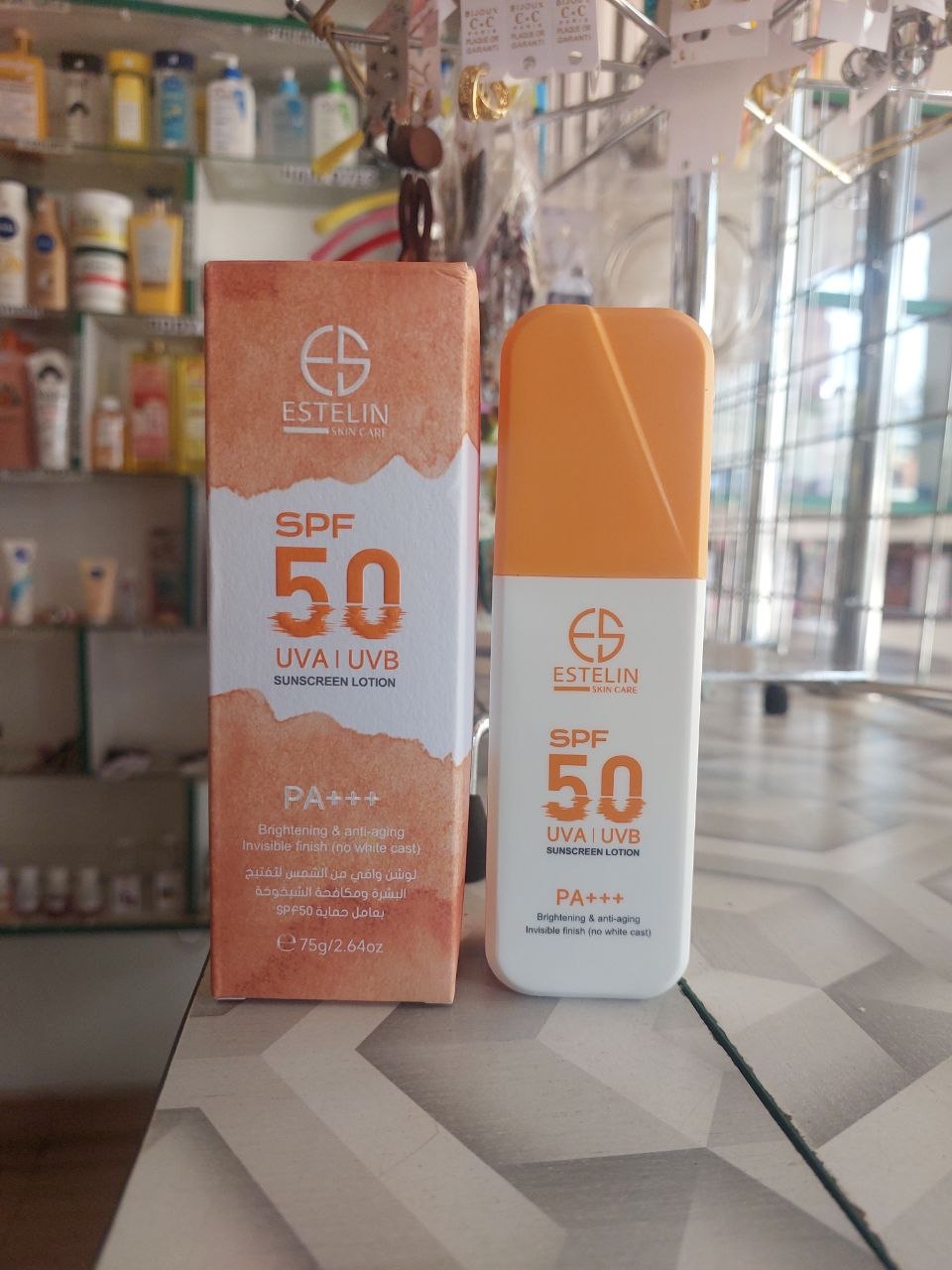 Estelin Brightening & Anti-Aging Sunscreen Lotion SPF50 75g_0