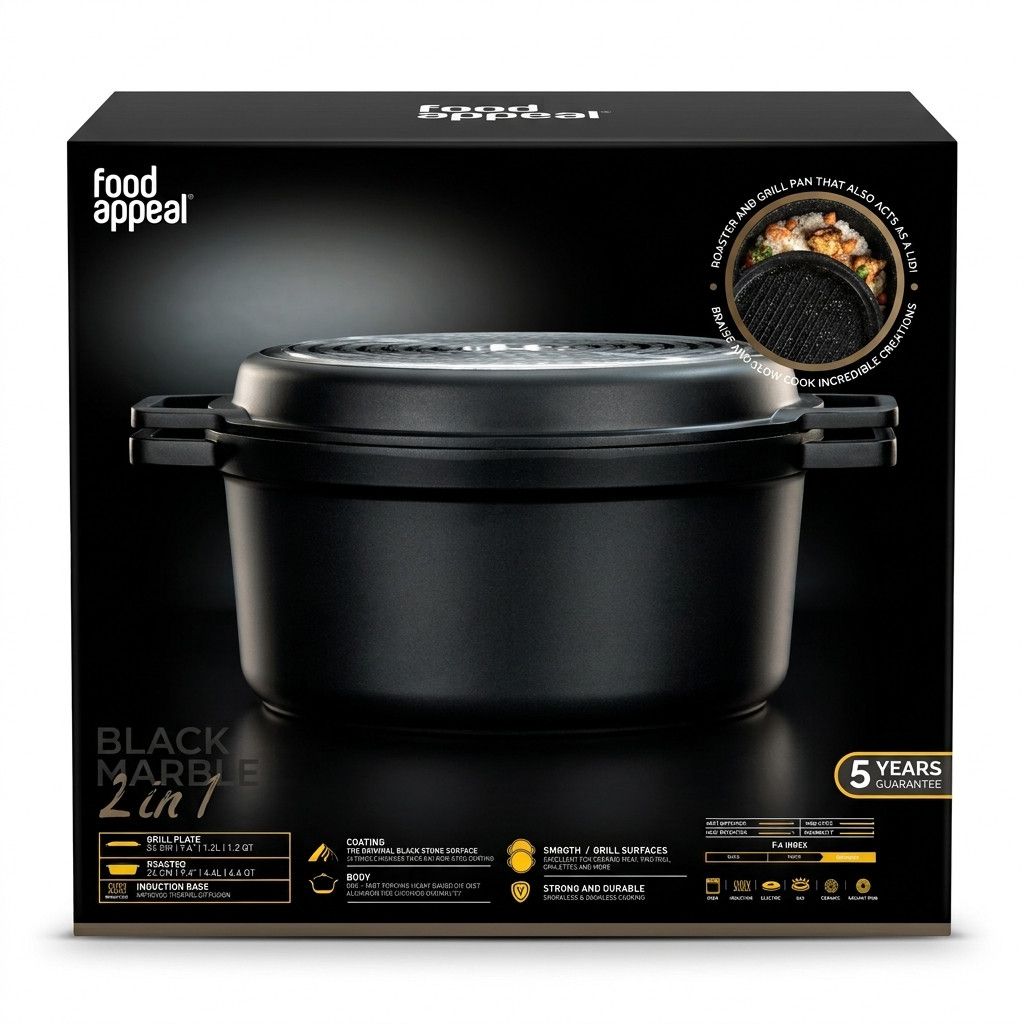 Black Marble 2 in 1 Grill and Roaster