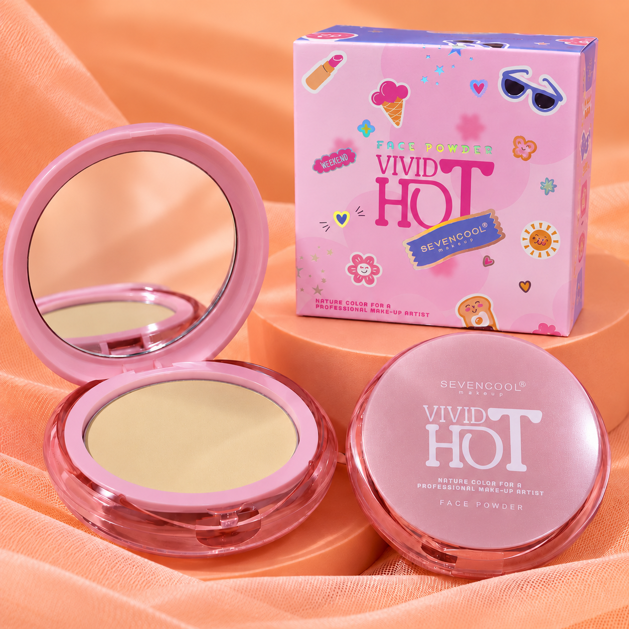 Polvos Compactos 💗 SEVENCOOL _2