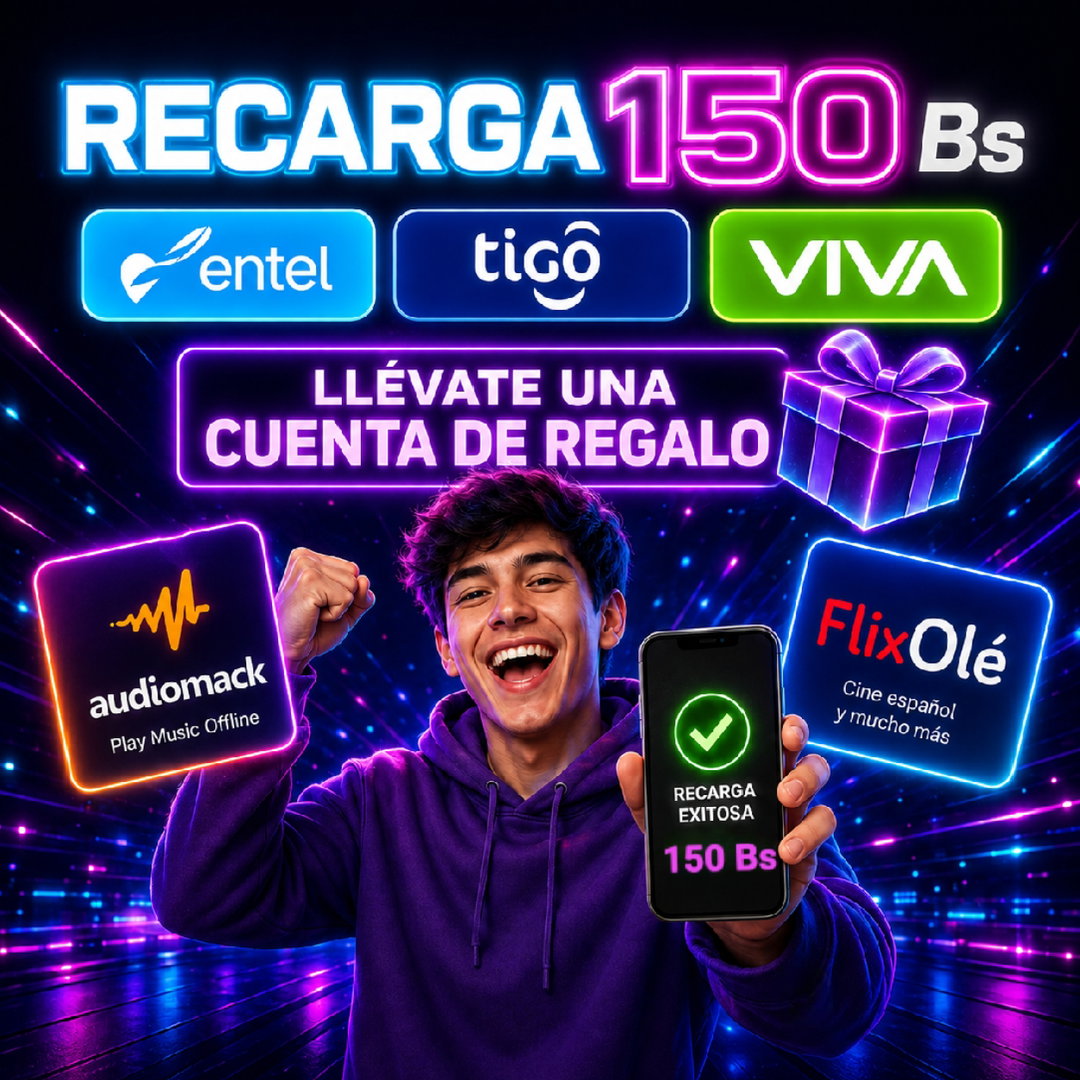 Recarga 150 Bs (Cuenta de Regalo)
