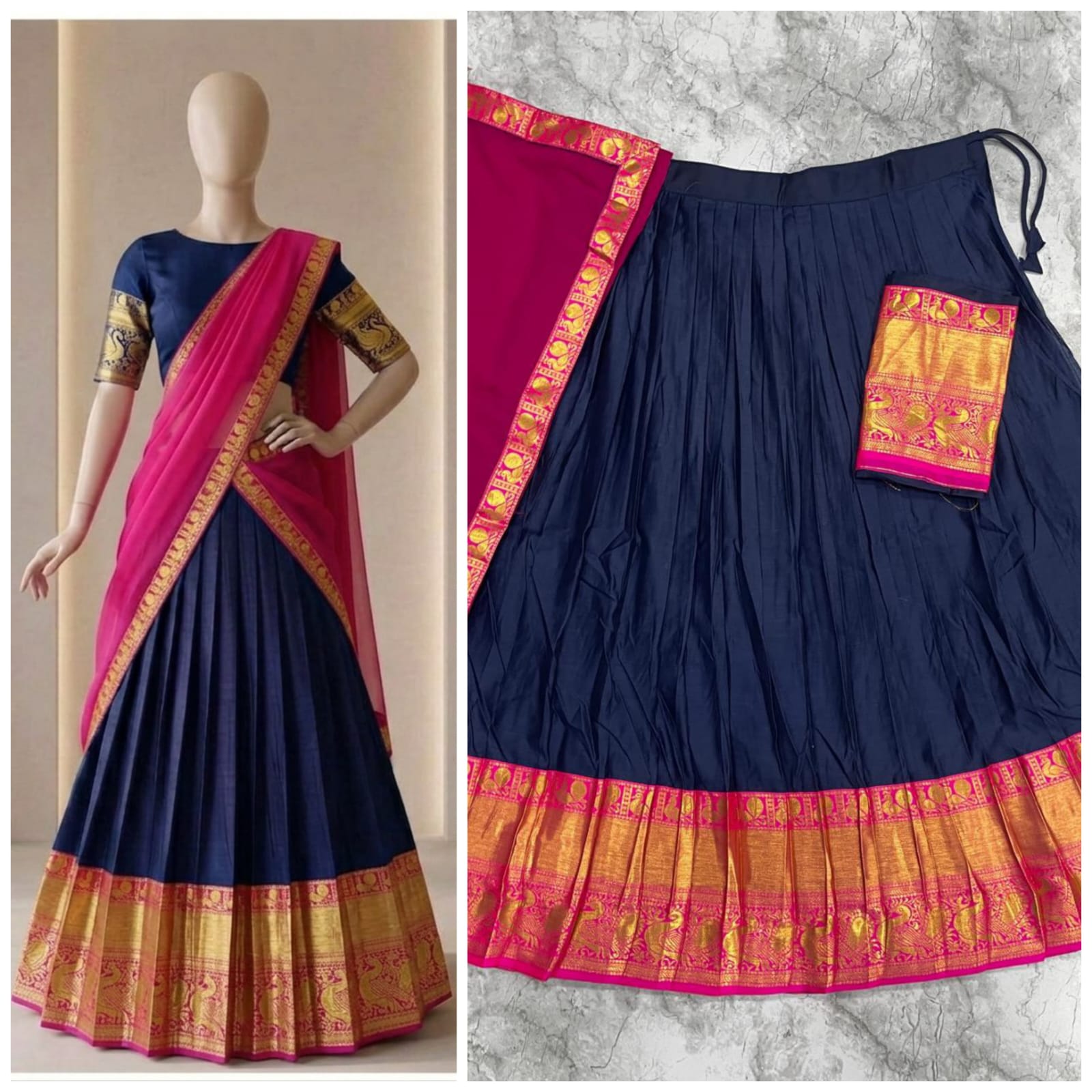 South-style Kanci cottan silk lehenga JK_1