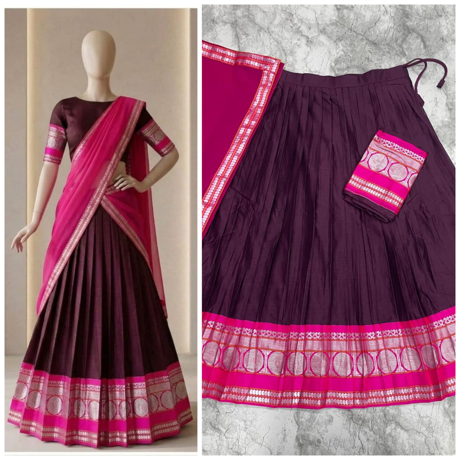 South-style Kanci cottan silk lehenga JK_2