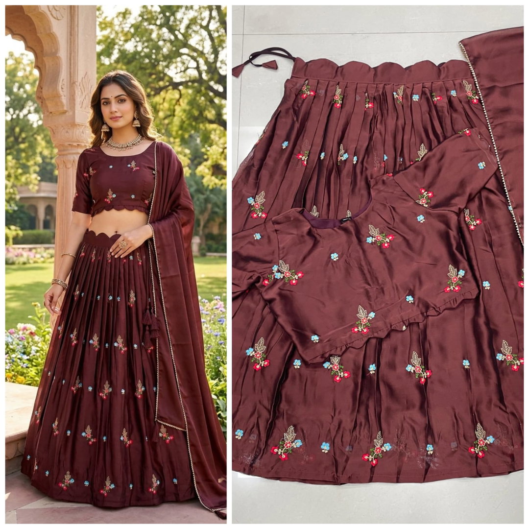 Fully Stitched Rangoli silk Lehanga with stitched blouse JK