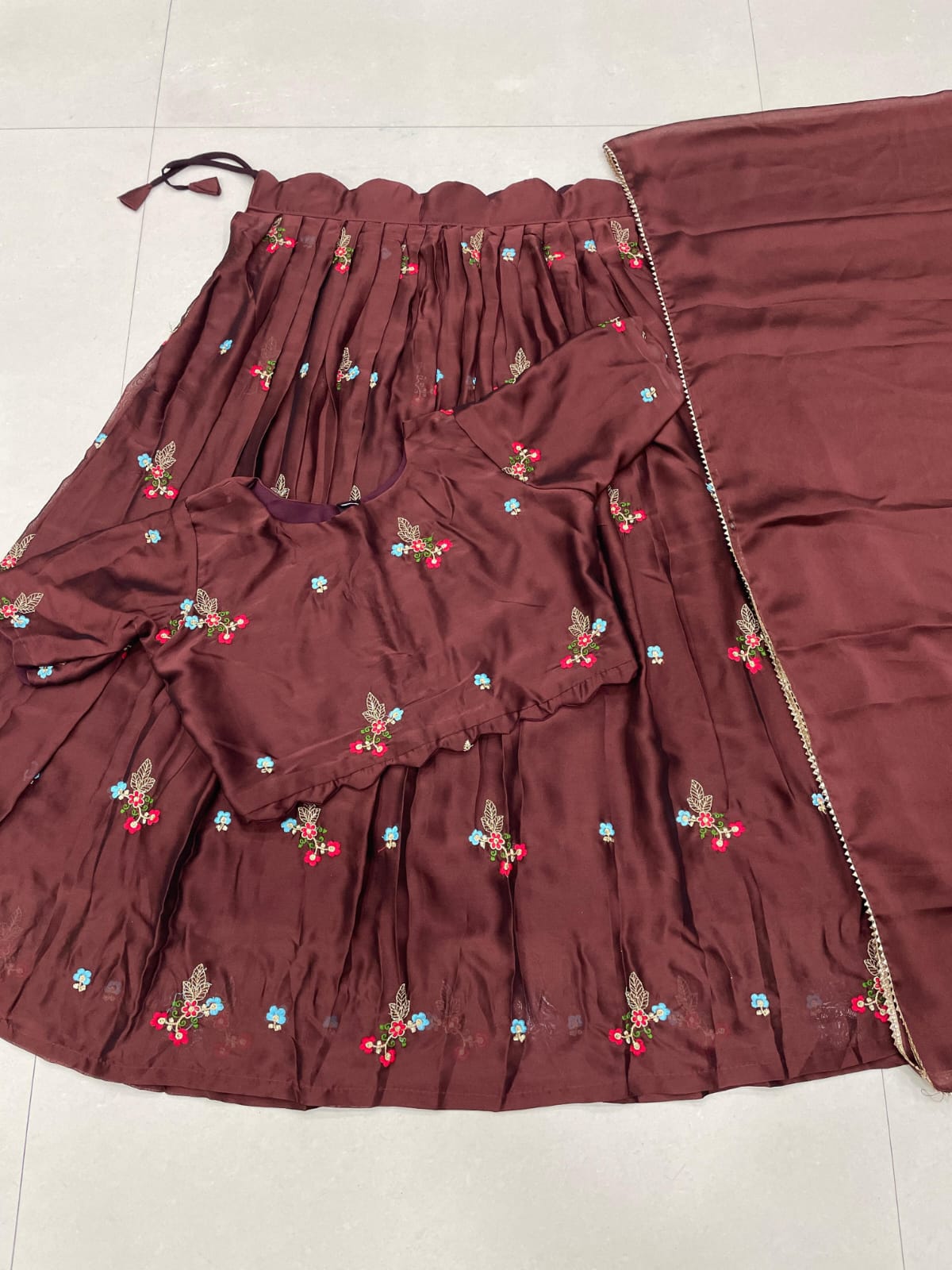 Fully Stitched Rangoli silk Lehanga with stitched blouse JK_2