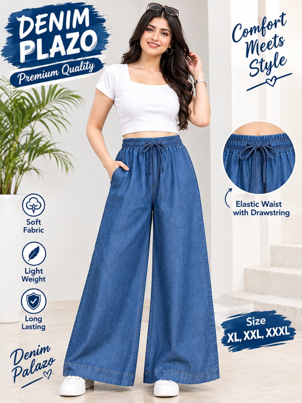 Silky denim plazo RS _0
