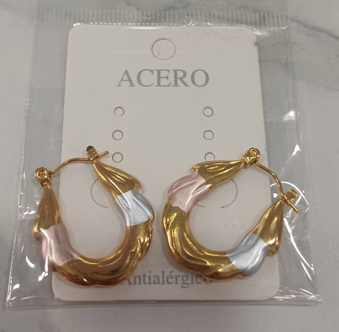 Pendientes tricolor acero
