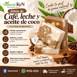 Jabón de Café, leche y aceite de coco 