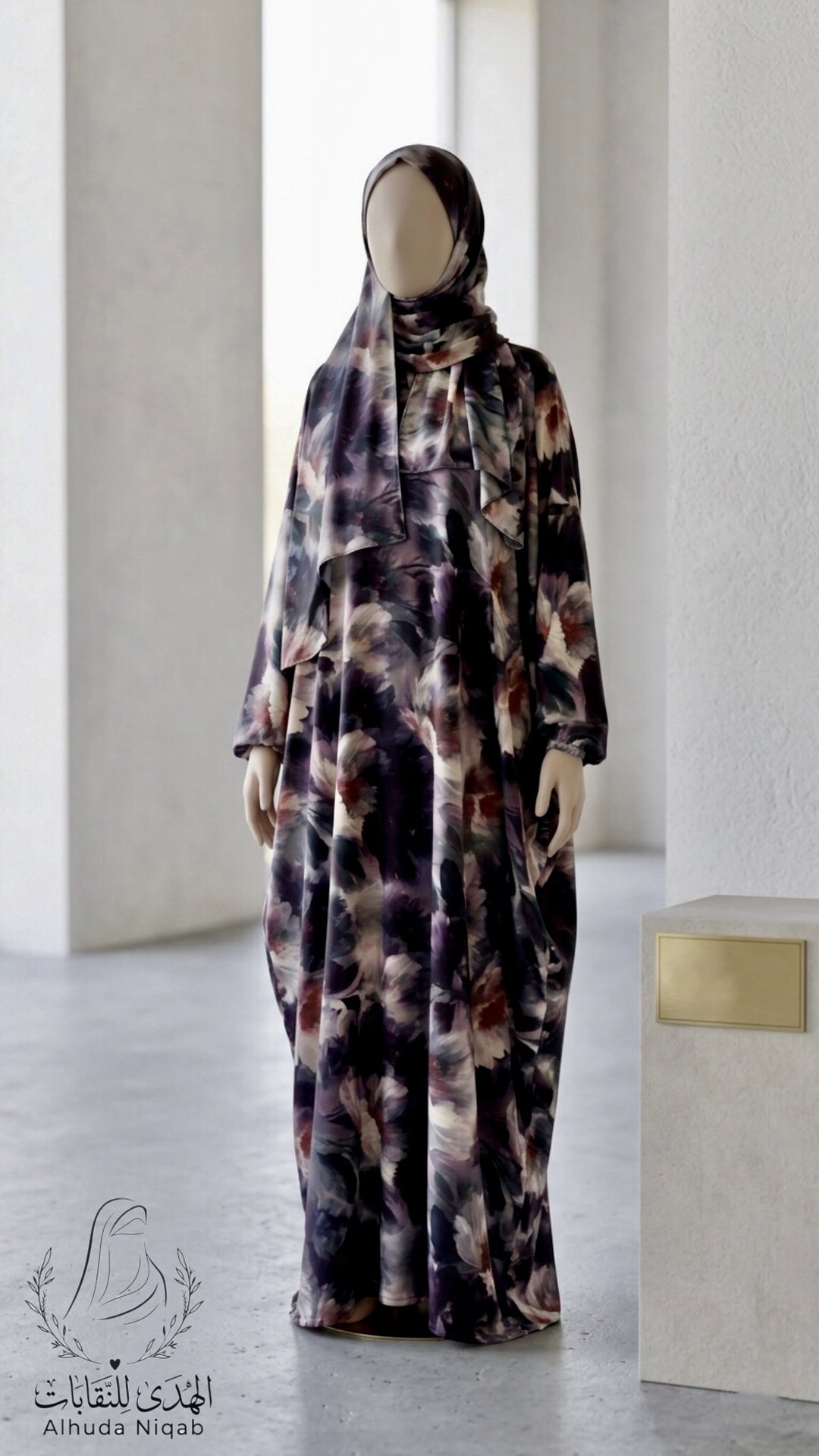 Printed Silk Isdal - Dark Marble