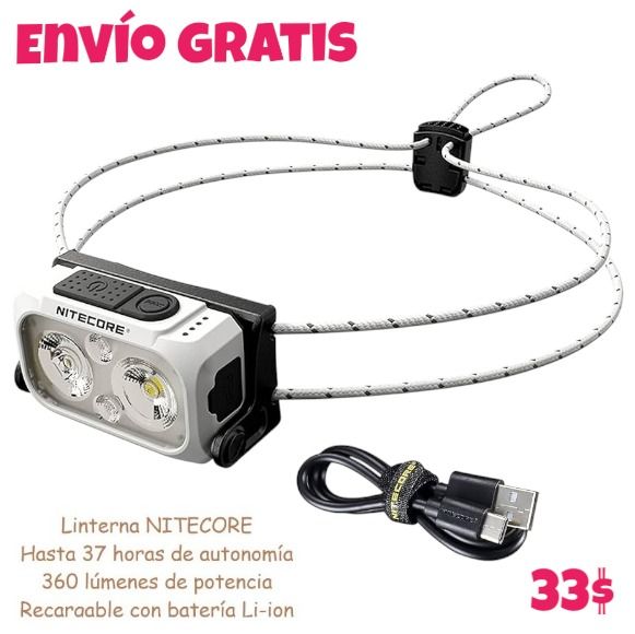 Linterna Nitecore Nu21 Led 360 Lm Resistente Agua_0