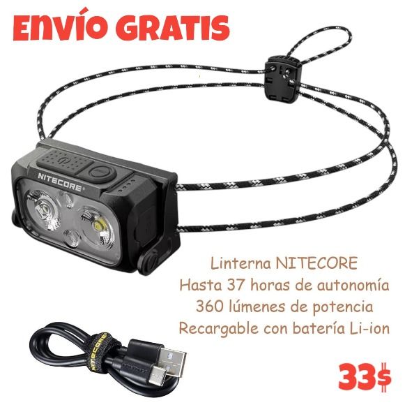 Linterna Nitecore Nu21 Led 360 Lm Resistente Agua