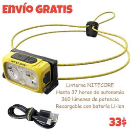 Linterna Nitecore Nu21 Led 360 Lm Resistente Agua
