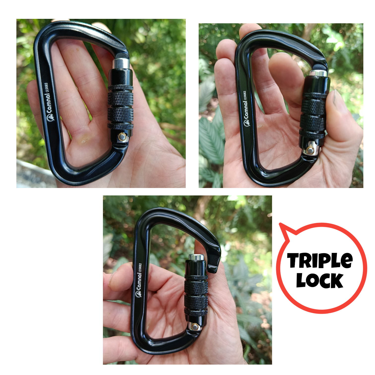 Mosquetón 3 Lock 30kN aluminio automático Camnal_6