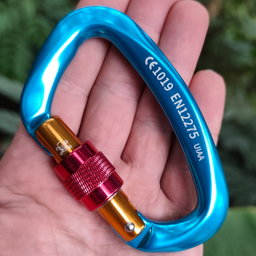 Mosquetón D 25kN aluminio Rosca