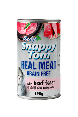 Baby Snappy Tom Real Fish & Real Meat Wet Cat Food Can - 150g