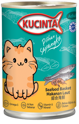 Kucinta Chunky Wet Cat Food Can (Adult) - 400g