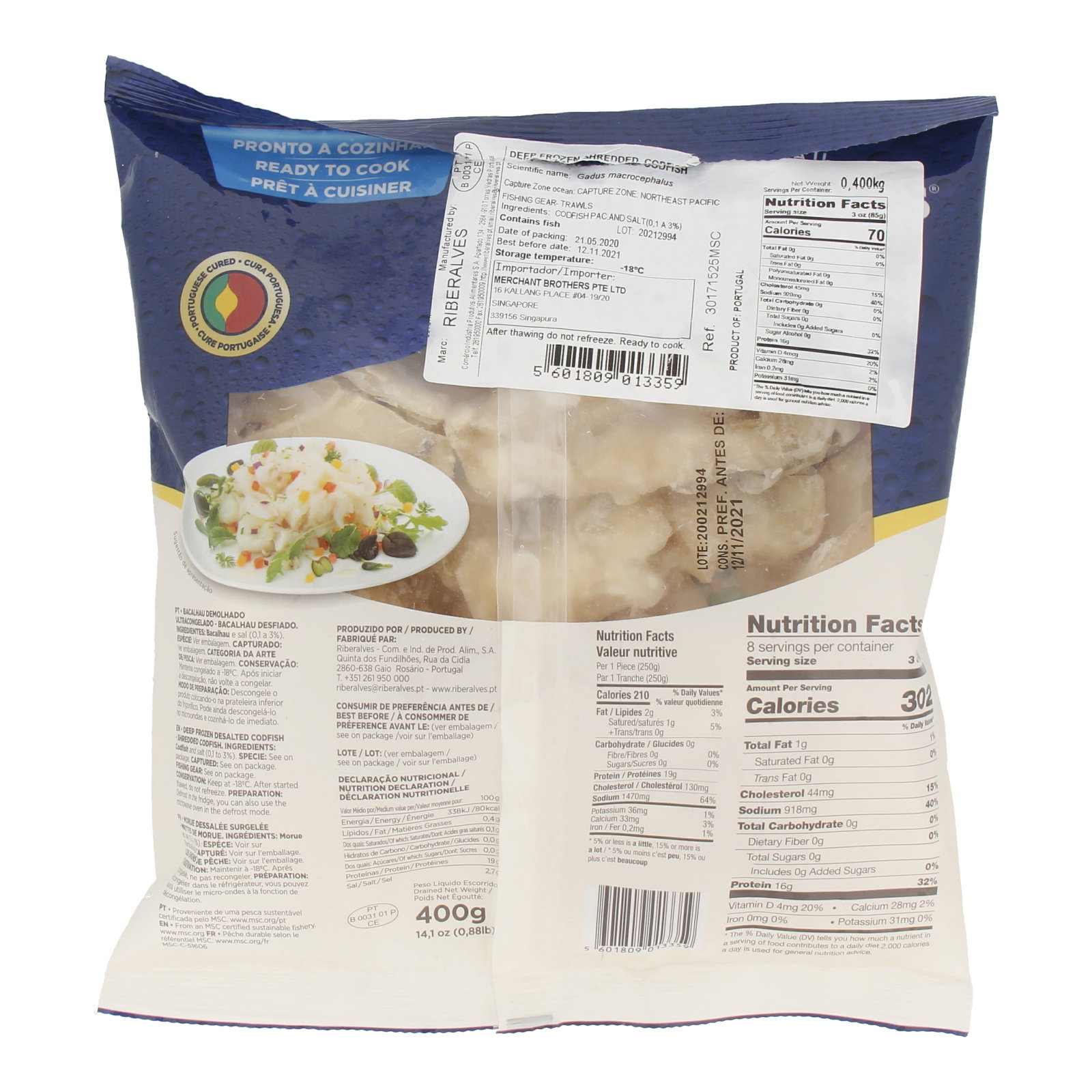 RIBERALVES Shredded Codfish 400G_1