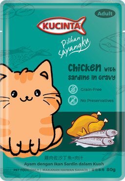 Kucinta Wet Cat Food Pouch (Adult) - 80g