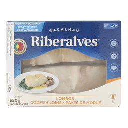 RIBERAVLES Bacalhau Salted Cod Fish Loin (2S) Desalted 550G