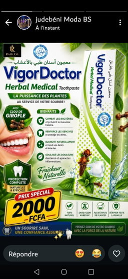 Dentifrice clou de girofle