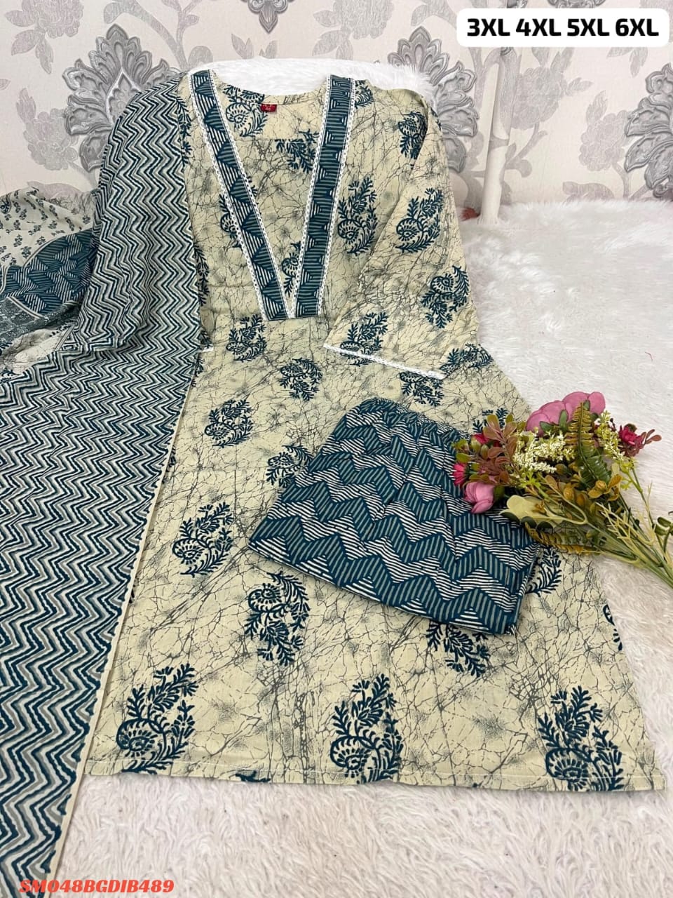 PURE COTTON KURTI PANT WITH DUPPATA SM3_7