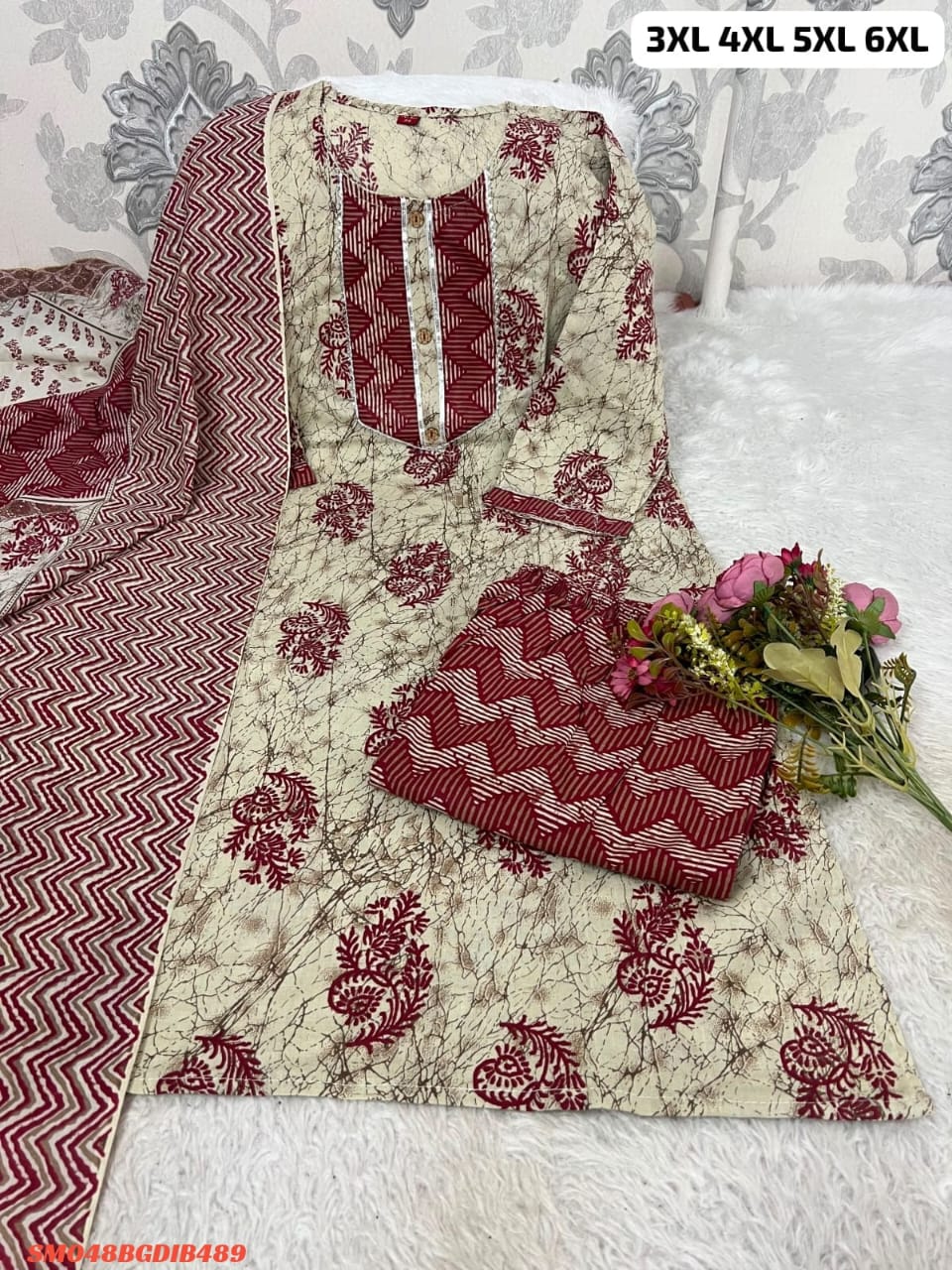 PURE COTTON KURTI PANT WITH DUPPATA SM3