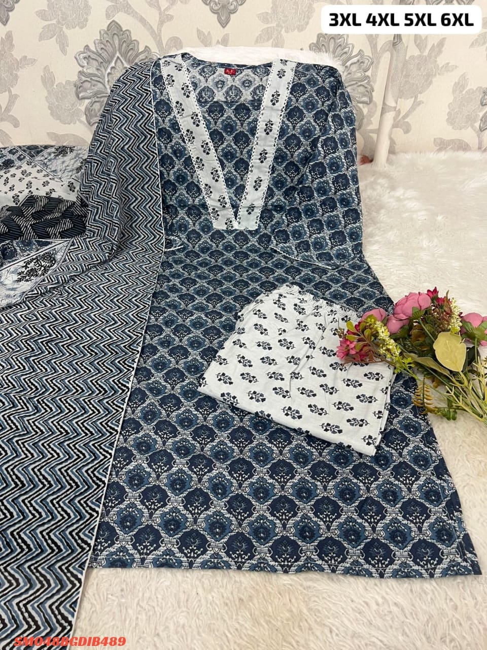 PURE COTTON KURTI PANT WITH DUPPATA SM3