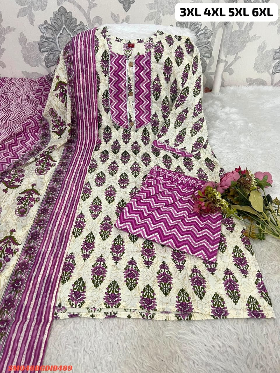 PURE COTTON KURTI PANT WITH DUPPATA SM3
