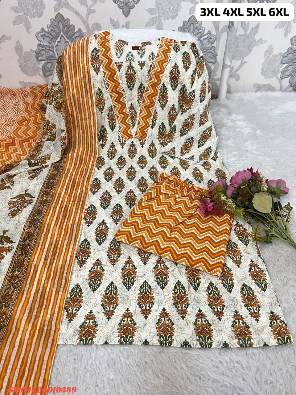PURE COTTON KURTI PANT WITH DUPPATA SM3