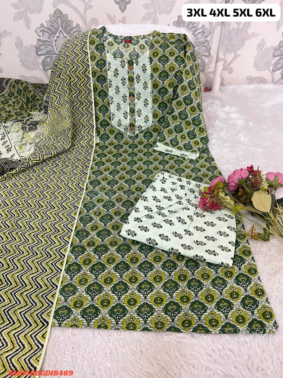 PURE COTTON KURTI PANT WITH DUPPATA SM3