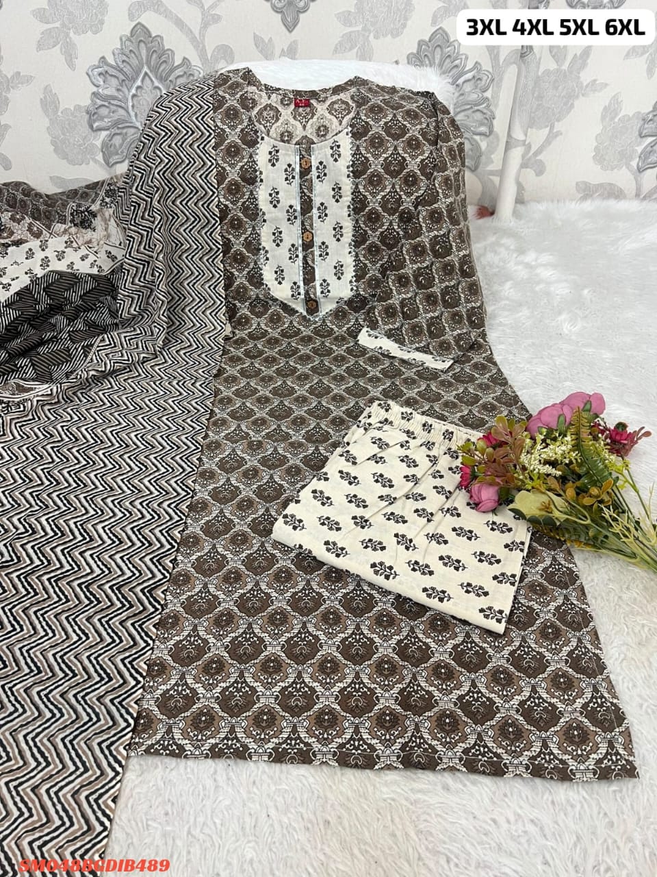 PURE COTTON KURTI PANT WITH DUPPATA SM3