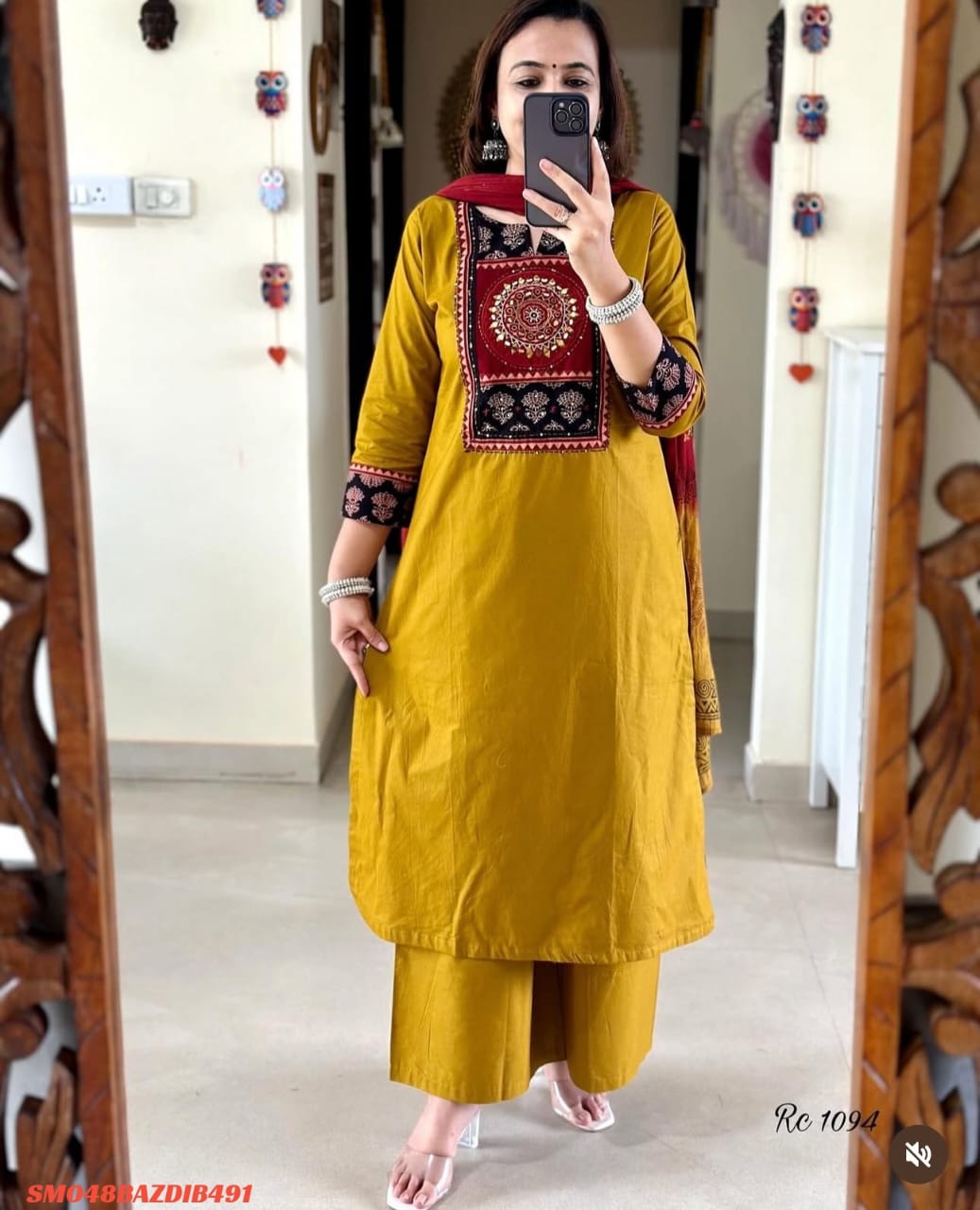 Women's printed cotton  kurta & pant or dupatta set SM3 _3