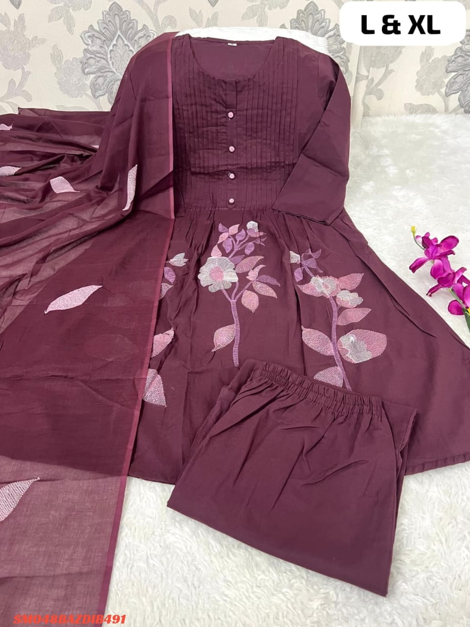 Women's printed cotton  kurta & pant or dupatta set SM3 _8