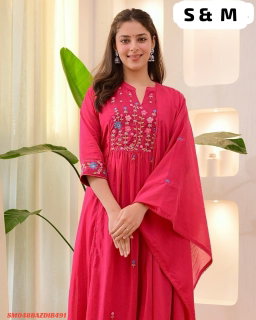 Women's printed cotton  kurta & pant or dupatta set SM3 