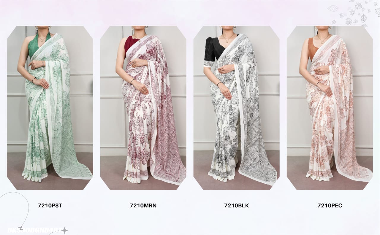 Silky smooth texture and artistic floral detailing Saree SM3_0