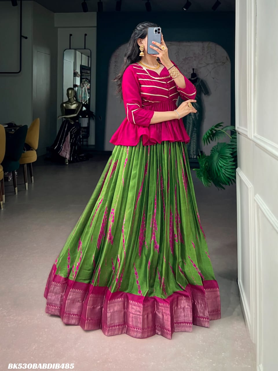 Dola Silk Shibori Print Lehenga SM3_0
