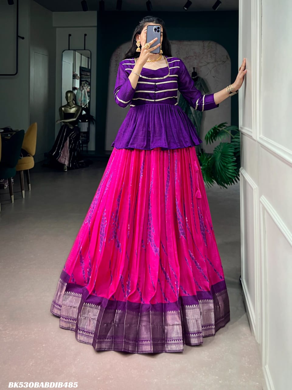 Dola Silk Shibori Print Lehenga SM3_4