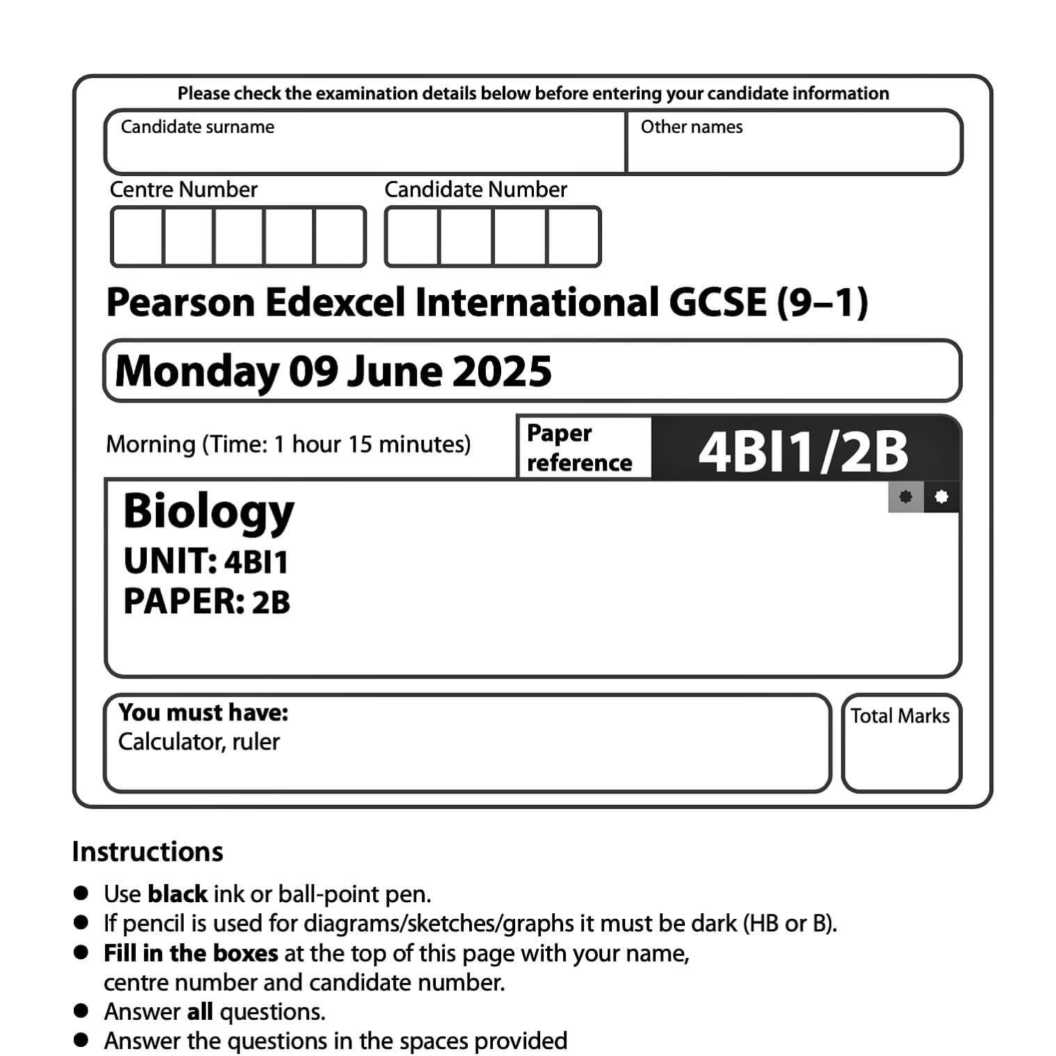 BIOLOGY | Pearson Edexcel iGCSE OL Past Papers_1