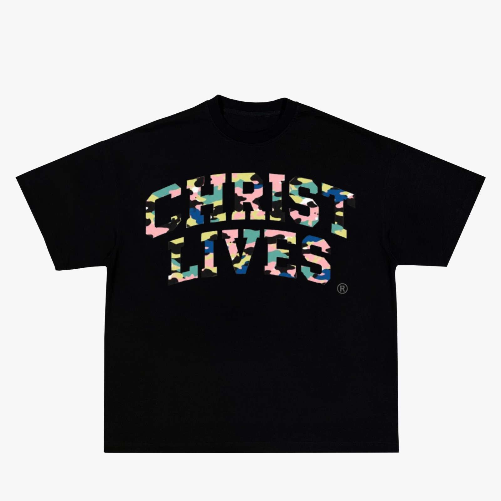 CHRIST LIVES CAMOUFLAGE BLACK