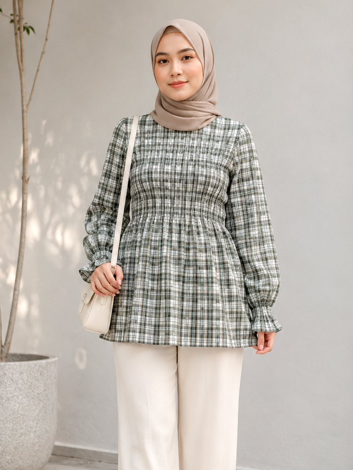 Gingham Premium Cotton Smokey Top