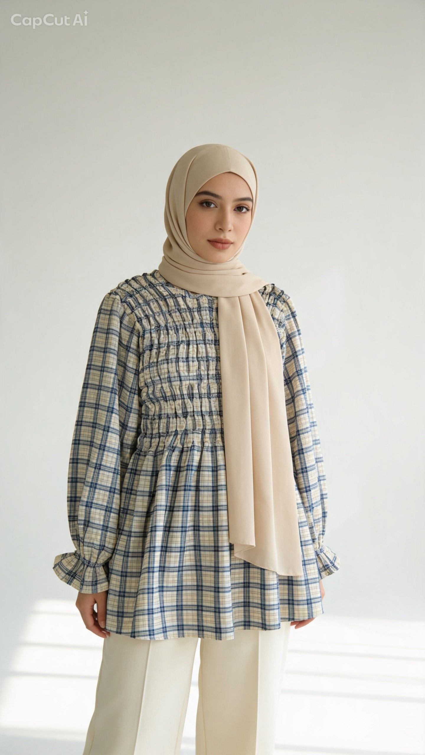 Gingham Premium Cotton Smokey Top_3